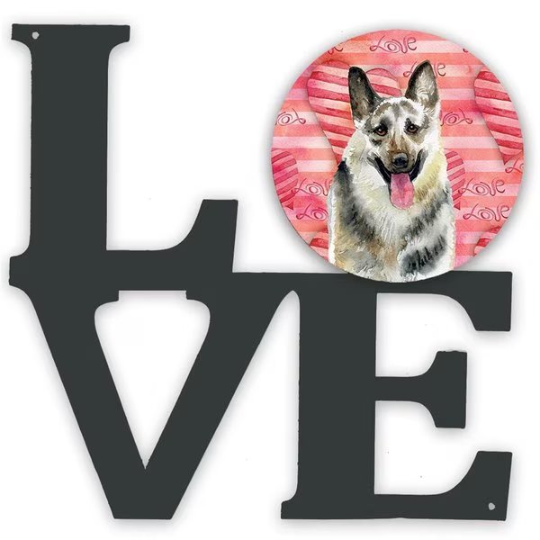 11.5 x 11.75 in. East-European Shepherd Love Metal Artwork Wall Decor, Carolines Treasures, Mfr#: BB9736WALV